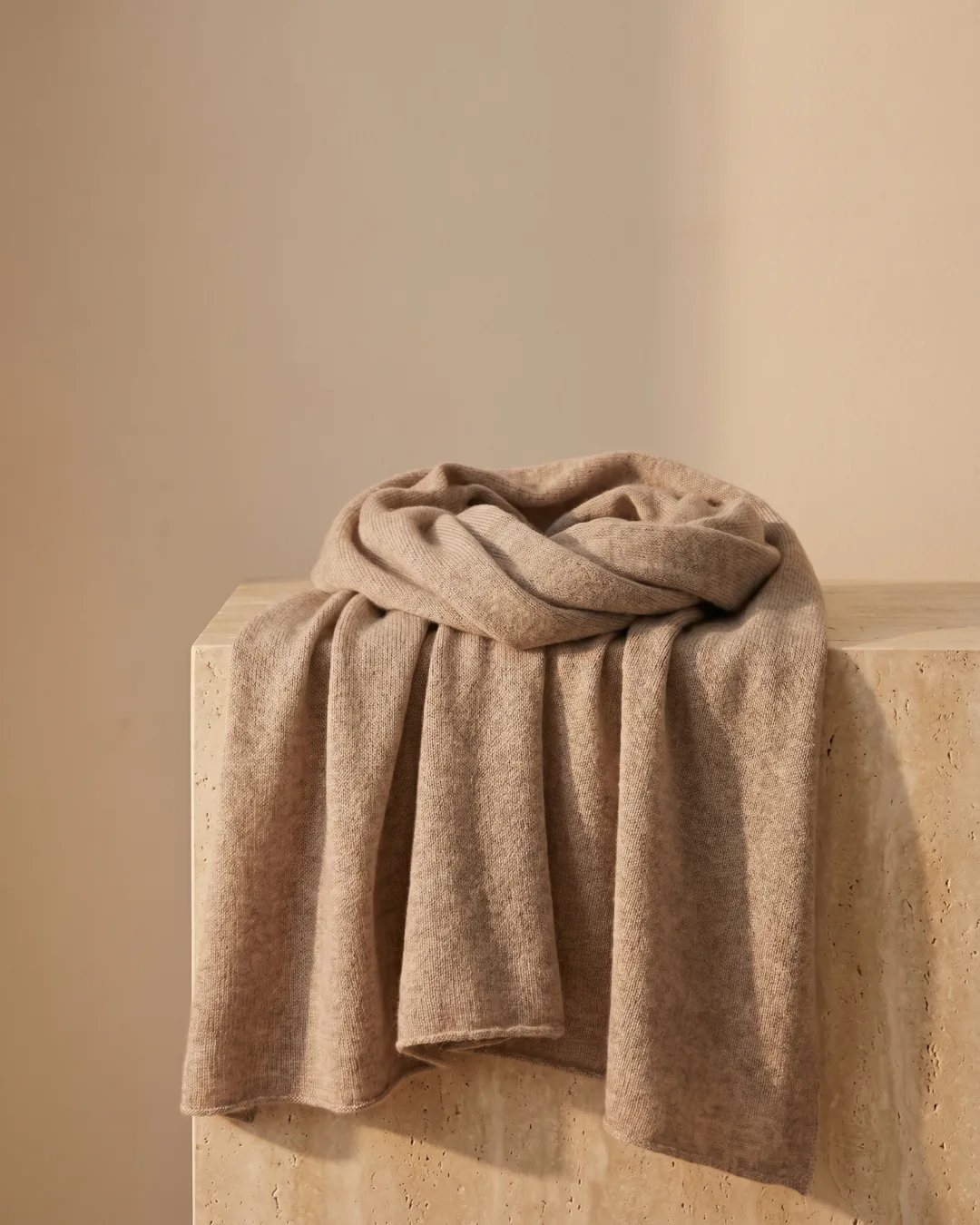 Aquileia Fine Cashmere Evening Stole in Travertine — Hugo Caesar Tassi