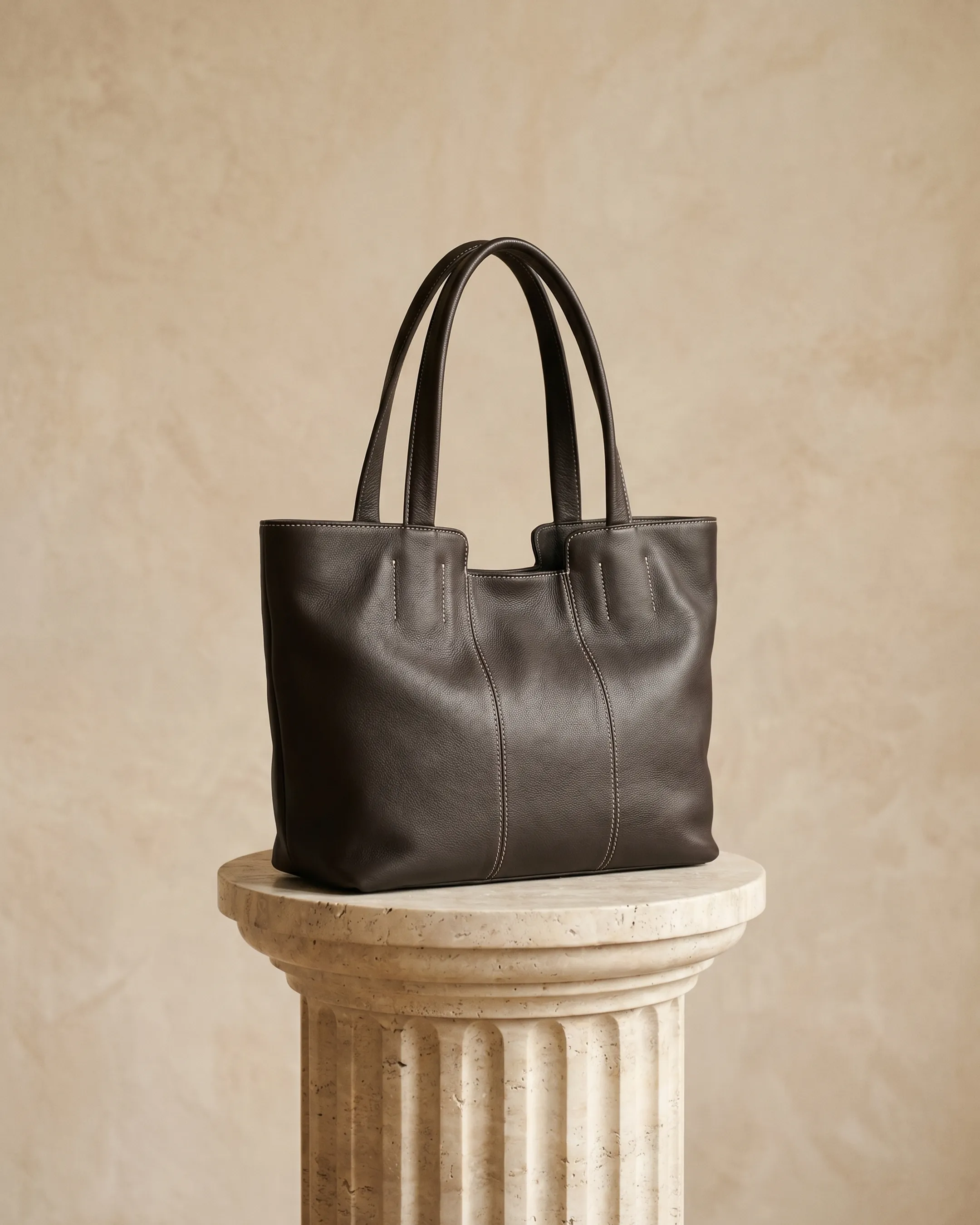 Hugo Caesar Tassi soft cowhide slouch tote bag in Basalt — studio packshot, Hugo Caesar Tassi
