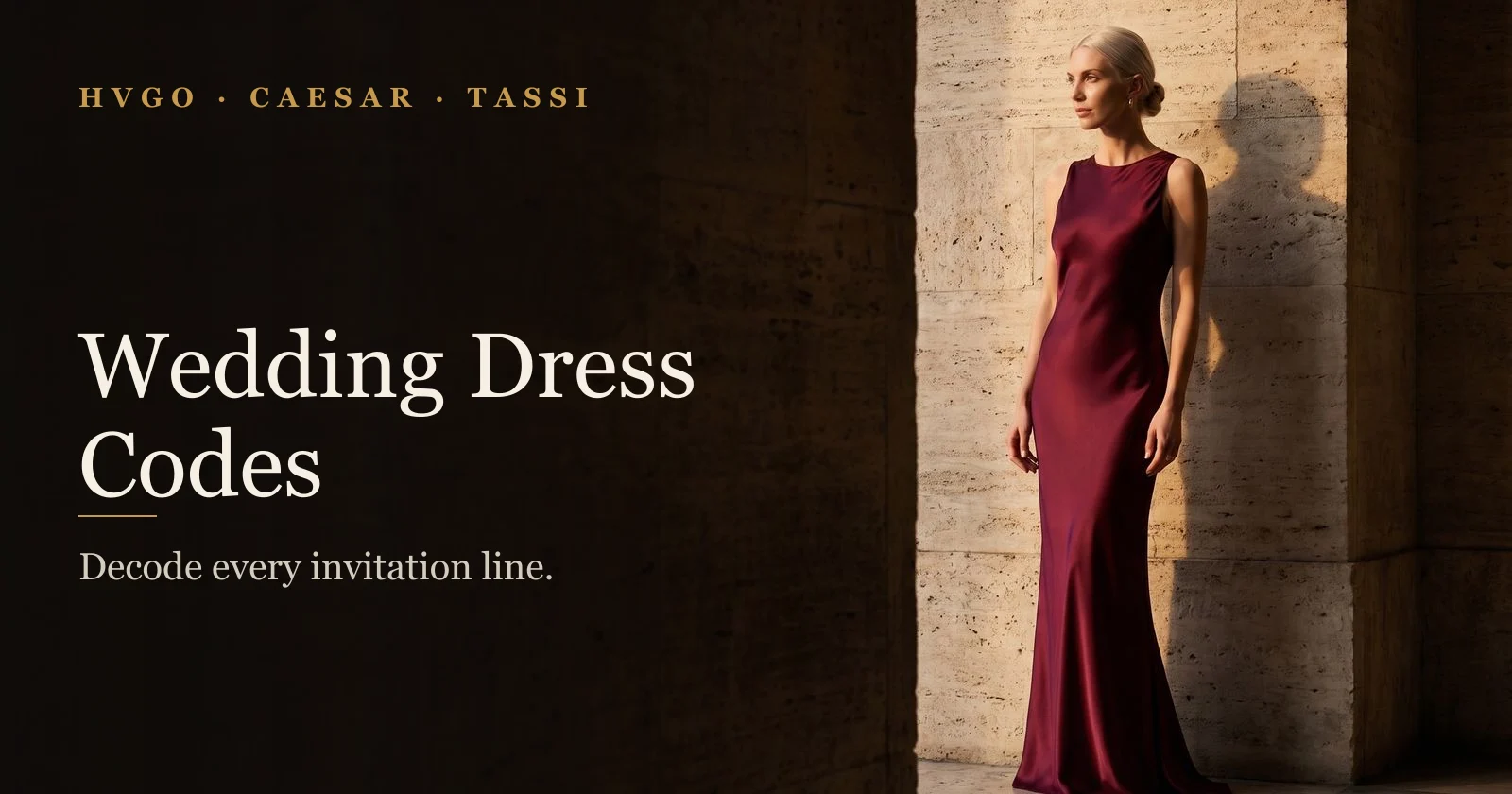 Wedding Guest Dress Codes Explained | Hugo Caesar Tassi