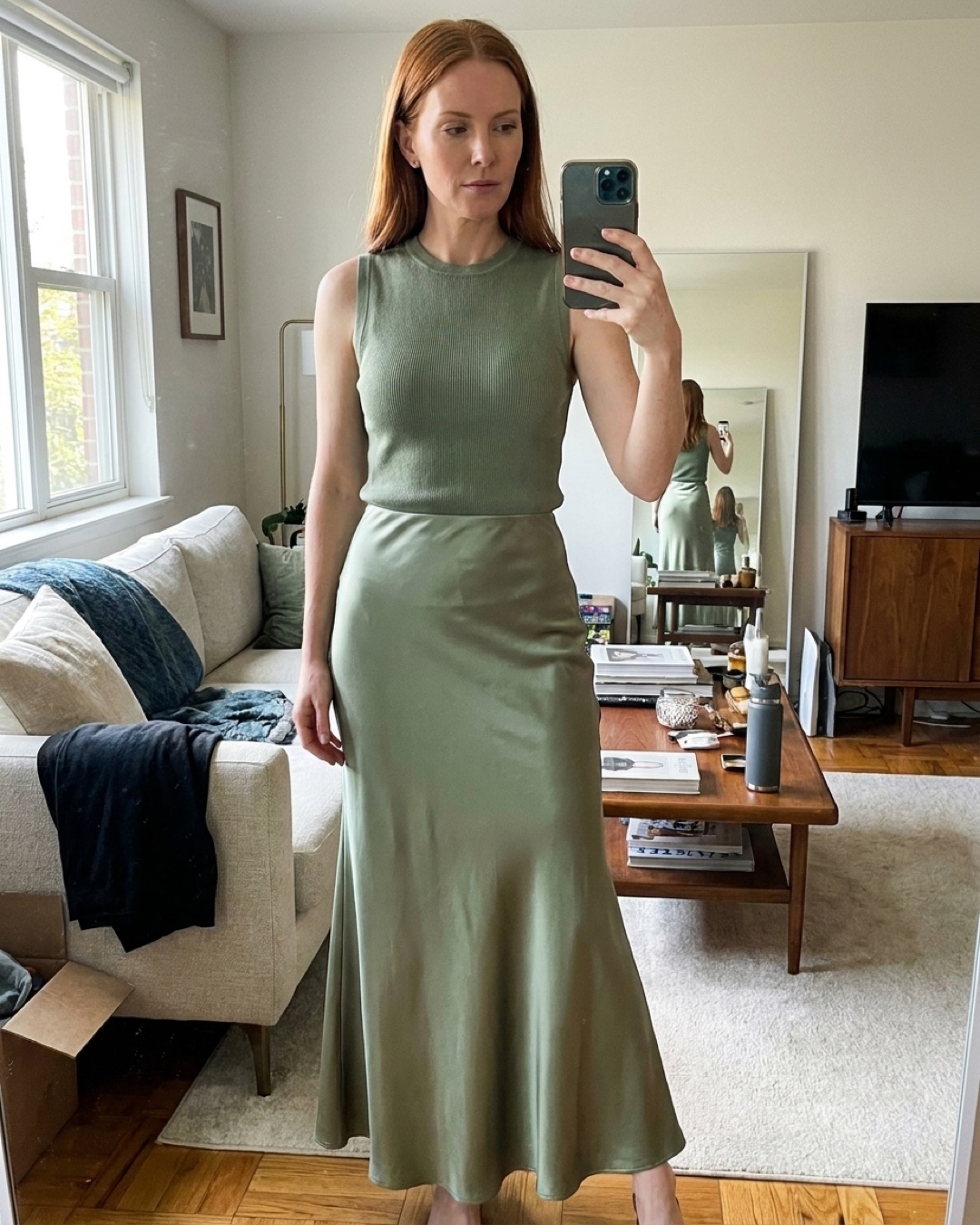 Customer selfie of the Hugo Caesar Tassi Calpurnia in Verde Antico