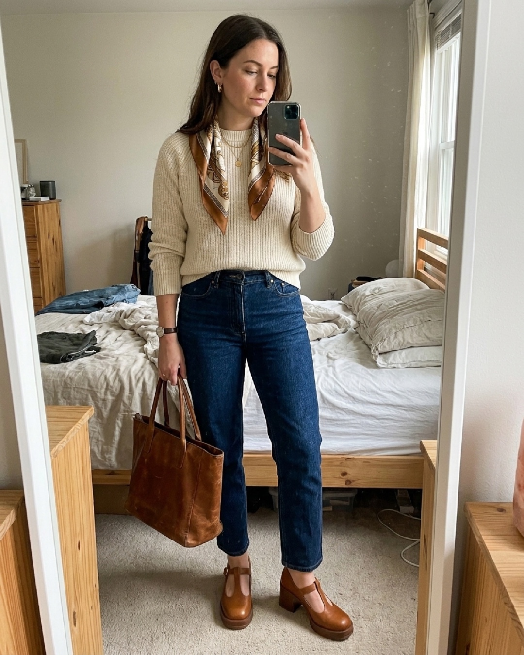 Customer selfie of the Hugo Caesar Tassi Lucilla in Cuoio